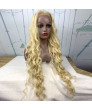 30 inch long curly Blonde Synthetic Lace Wig Costume wigs