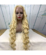 30 inch long curly Blonde Synthetic Lace Wig Costume wigs