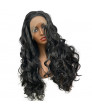 24 inch long curly Black Synthetic Lace Fronta Wig Costume wigs