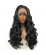 24 inch long curly Black Synthetic Lace Fronta Wig Costume wigs