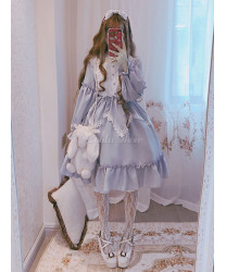 Sweet Lolita OP Dress Alice In Wonderland Ruffle Lace Lolita One Piece Dress