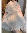 Sweet Short Sleeve Chiffon Lolita OP Dress  White One Piece Dresses