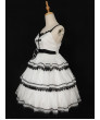 Lolita Jumper Skirt Gothic JSK Lolita Dress White Sleeveless Bows Dress