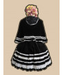 Sweet Lolita Dress Black Sleeveless Ruffles Two-Tone Dress