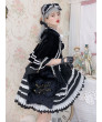 Sweet Lolita Dress Black Sleeveless Ruffles Two-Tone Dress