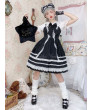 Sweet Lolita Dress Black Sleeveless Ruffles Two-Tone Dress