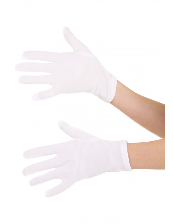 Pair of Gloves White Costume Adult Gloves 9” Adult White Costume Gloves