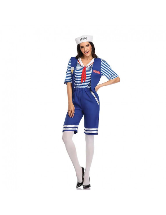 Stranger Things ice cream clerk navy uniform halloween cosplay costume ...