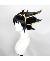 Yu-Gi-Oh! Fudo Yusei Cosplay Wig Heat Resistant Fiber Black Wig 30 cm