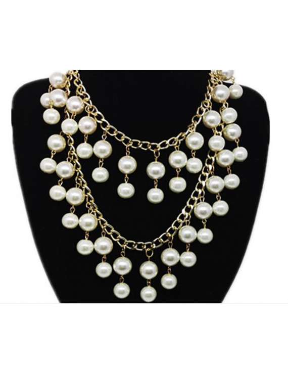 2 Broke Girls Exaggerated multilayer alloy tassel Necklace