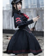 Lace Gothic Lolita Dress Long Sleeve Pure Color Dress for female