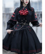 Lace Gothic Lolita Dress Long Sleeve Pure Color Dress for female