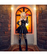 Death Note Misa Amane Black PU Dress Cosplay Costume + Cosplay Wig