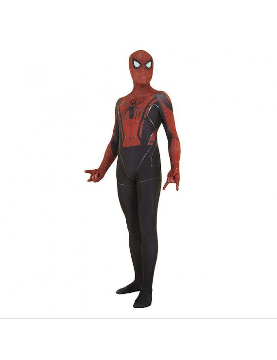 Black Spiderman Comics Polyester Jumpsuit Cosplay Costume + Headgear