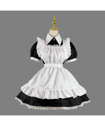 Maid outfit cosplay restaurant cafe work clothes long skirt black and white maid outfit 