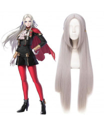 Fire Emblem Three Heroes Edelgard Silver Grey Long Straight Cosplay Wig