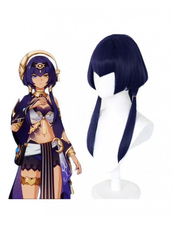 Genshin Impact Sumeru Candace Dark Blue Role Cosplay Wigs