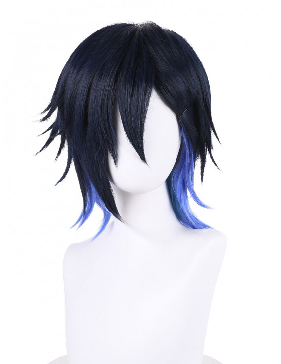 Vtuber Nijisanji 2434 Yugo Asuma Deep Blue Cosplay Wig