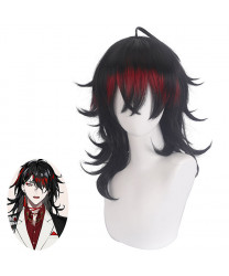 Virtual YouTuber Vtuber Nijisanji 2434 Vox Akuma Black Red Cosplay Wig