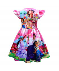 Encanto cartoon dress children's flying sleeve skirt A-line skirt