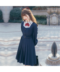 Top student jk orthodox basic model tr cute cute sweet solid color pleated skirt uniform dress