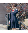 Top student jk orthodox basic model tr cute cute sweet solid color pleated skirt uniform dress