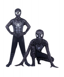 spiderman costume for children Black Zentai Kids Jumpsuit superhero Costume
