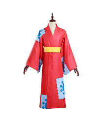 One Piece Monkey D Luffy Red kimono Wano Country Cosplay Costume
