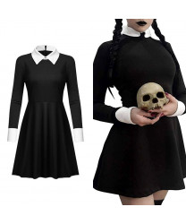 The Addams Family Values Wednesday Addams cosplay costume