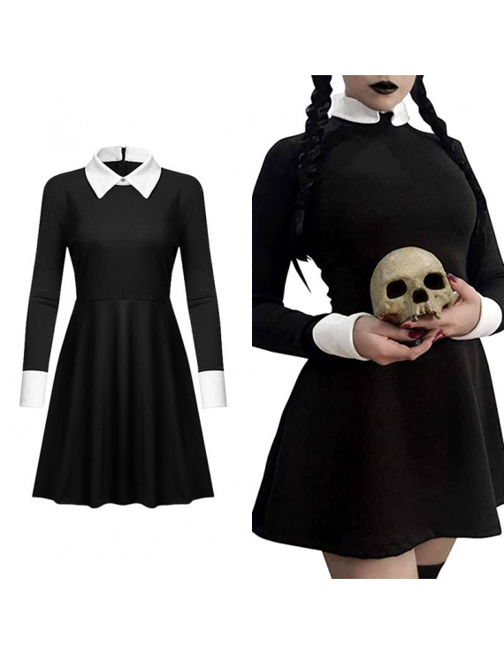 The Addams Family Values Wednesday Addams cosplay costume