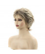 Short Blonde Pixie Cut Wavy Wigs for White Women Dark Brown Ombre Blonde Synthetic Hair Wigs