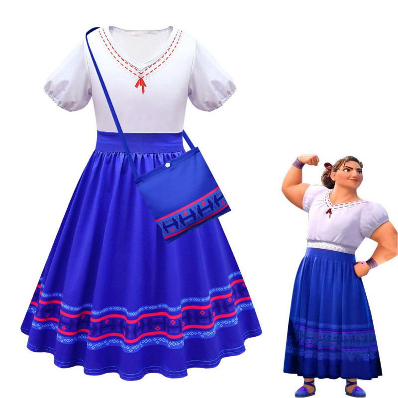 Encanto Luisa Dress Disney Cosplay Costumes for Kid Children ( free
