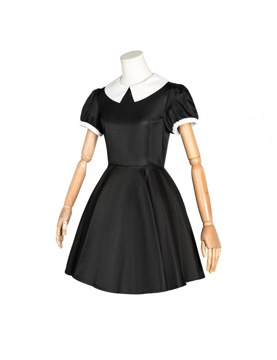 The Addams Family Wednesday Addams Black Dress Role cosplay costume ...