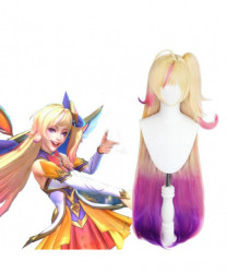 League of Legends Star Guardian Seraphine Long Mixed Color Role Cosplay Wig 100 cm