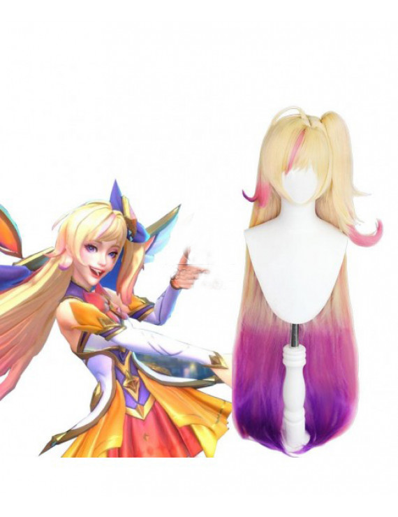 League of Legends Star Guardian Seraphine Long Mixed Color Role Cosplay Wig 100 cm