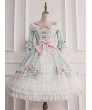 Tailor-Made Light Green lace Bowknot Classic Lolita Short Sleeve Dress