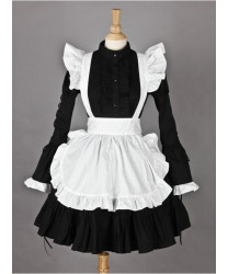 Tailor-made Long Sleeves Cotton Dress Maid Cosplay Costume for Famale