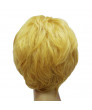Yellow Short layered straight heat resistant fiber wig for women