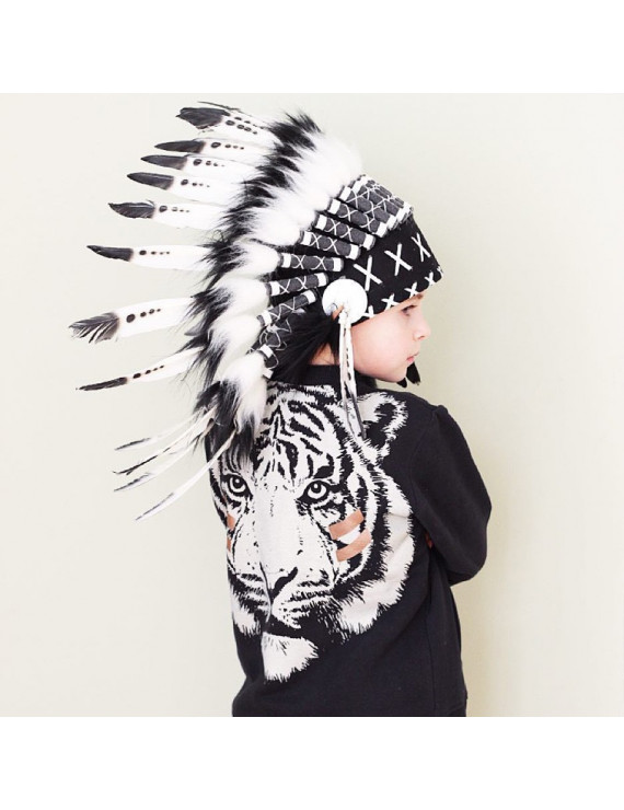 Indian Chief Feather Hat Kids Party Feather Hat Hairpin Headwear Decoration