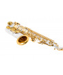 White Lacquer Brass Eb Alto Saxophone Gold Bell Alto Sax for students