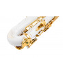 White Lacquer Brass Eb Alto Saxophone Gold Bell Alto Sax for students