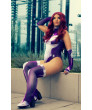 Starfire Super Heroine Bodysuit Cosplay Costume