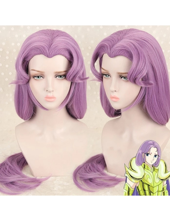 Saint Seiya Aries Mu Role Wig Heat Resistant Fiber Cosplay Wigs