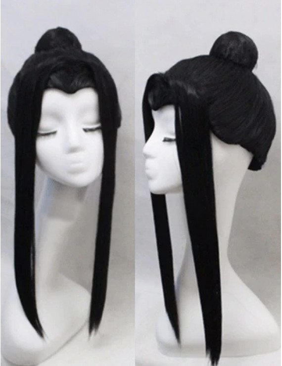 Shippuden Haku Black Role Cosplay Wig 45 cm