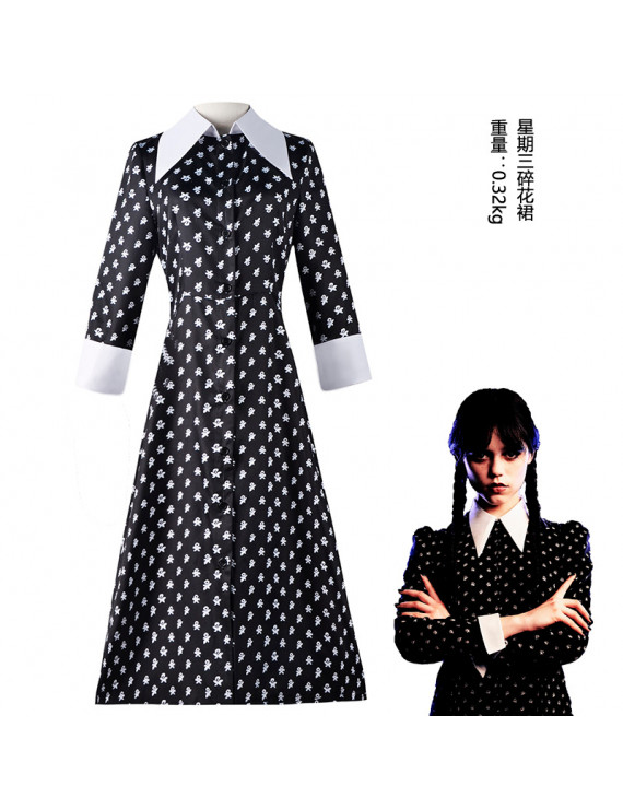Wednesday Addams Movie  TV Theme Cosplay Costumes Wednesday Dress Outfits flower skirt