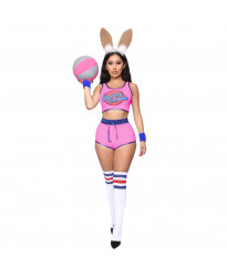 Bunny Squad Sexy film character clothing cosplay costume Halloween printed vest shorts set (without accessories)
