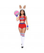 Bunny Squad Sexy film character clothing cosplay costume Halloween printed vest shorts set (without accessories)