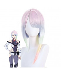 Cyberpunk Edgerunners Lucyna Kushinada Pink gradient blue Cosplay Wig