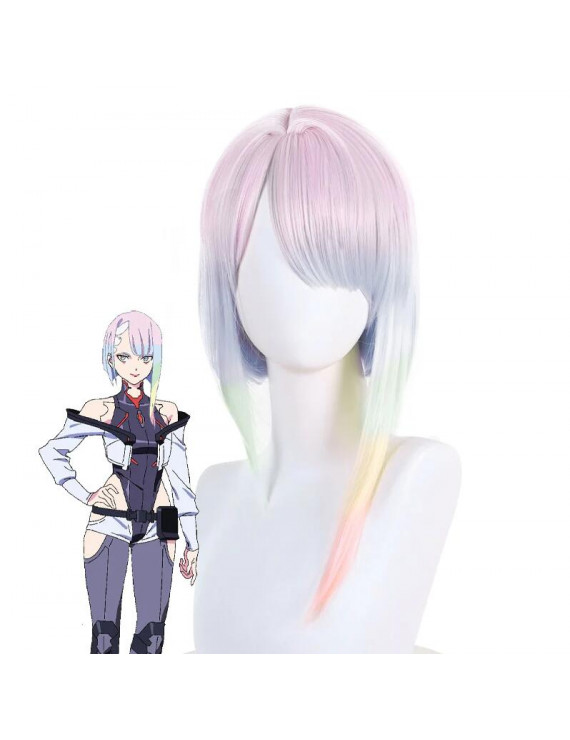 Cyberpunk Edgerunners Lucyna Kushinada Pink gradient blue Cosplay Wig