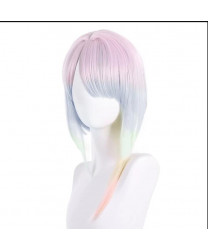 Cyberpunk Edgerunners Lucyna Kushinada Pink gradient blue Cosplay Wig